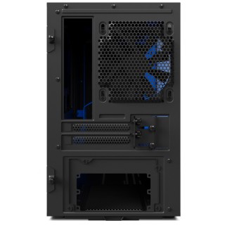 NZXT H200 - Mini-ITX PC Gaming Case - Tempered Glass Panel - All-Steel Construction - Enhanced Cable Management System - Water Cooling Ready - Black/Blue