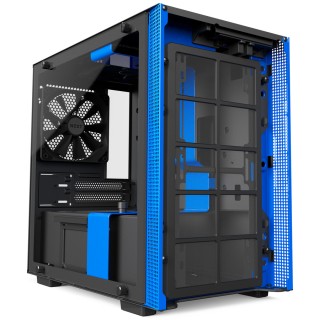 NZXT H200 - Mini-ITX PC Gaming Case - Tempered Glass Panel - All-Steel Construction - Enhanced Cable Management System - Water Cooling Ready - Black/Blue