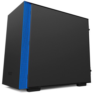 NZXT H200 - Mini-ITX PC Gaming Case - Tempered Glass Panel - All-Steel Construction - Enhanced Cable Management System - Water Cooling Ready - Black/Blue