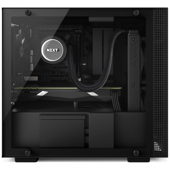 NZXT H200 - Mini-ITX PC Gaming Case - Tempered Glass Panel - All-Steel Construction - Enhanced Cable Management System - Water Cooling Ready - Black