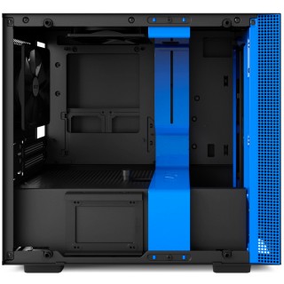 NZXT H200 - Mini-ITX PC Gaming Case - Tempered Glass Panel - All-Steel Construction - Enhanced Cable Management System - Water Cooling Ready - Black/Blue