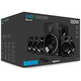 Logitech Z607 Wireless Bluetooth 5.1 Speaker System, Surround Sound, 160 Watts Peak Power, Booming Bass, 3.5 mm Audio & RCA Inputs, USB, SD-Card, UK Plug, PC/TV/Smartphone/Tablet/Music Player Logitech Z607 Wireless Bluetooth 5.1 Speaker System, Surround Sound, 160 Watts Peak Power, Booming Bass, 3.5 mm Audio & RCA Inputs, USB, SD-Card, UK Plug, PC/TV/Smartphone/Tablet/Music Player