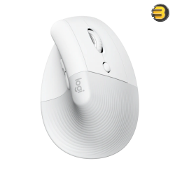 Logitech Lift Vertical Ergonomic Mouse, Wireless, Bluetooth or Logi Bolt USB receiver, Quiet clicks, 4 buttons, compatible with Windows/macOS/iPadOS, Laptop, PC - Off White