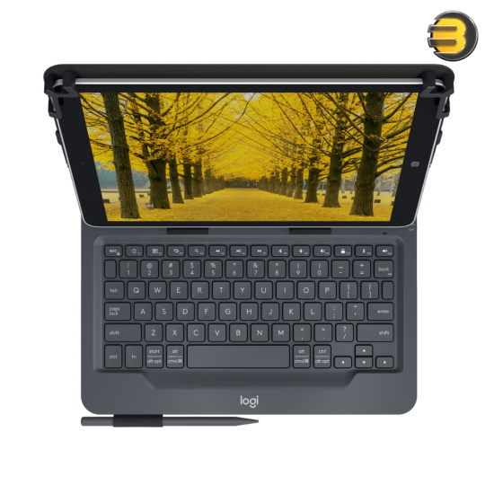 Logitech Universal Folio Tablet Case and Keyboard — Keyboard case with Bluetooth for 9-10 inch Apple, Android, Windows tablets