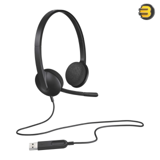 Logitech H340 USB Stereo Computer Headset Noise Cancellation For PC And Mac