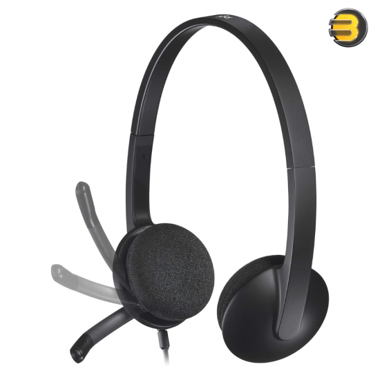 Logitech H340 USB Stereo Computer Headset Noise Cancellation For PC And Mac