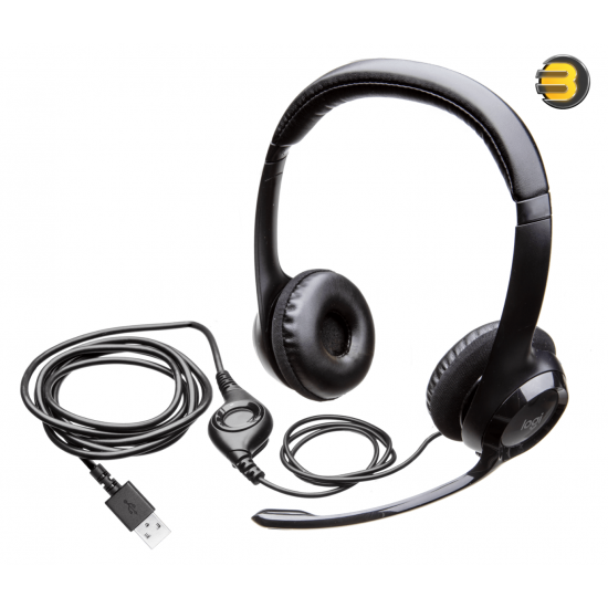 Logitech H390 USB Wired Headset Stereo Headphones with Noise-Cancelling Microphone For PC/Mac/Laptop