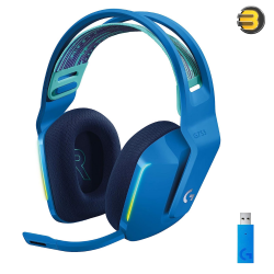 Logitech G733 Lightspeed Blue Wireless Gaming Headset with Suspension Headband, LIGHTSYNC RGB, Blue VO! CE Microphone Technology and PRO-G Audio Drivers