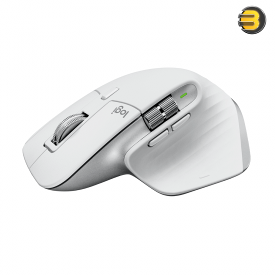 Logitech MX Master 3S - Wireless Performance Mouse with Ultra-fast Scrolling, Ergo, 8K DPI, Track on Glass, Quiet Clicks, USB-C, Bluetooth, Windows, Linux, Chrome - Pale Gray