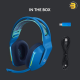 Logitech G733 Lightspeed Blue Wireless Gaming Headset with Suspension Headband, LIGHTSYNC RGB, Blue VO! CE Microphone Technology and PRO-G Audio Drivers