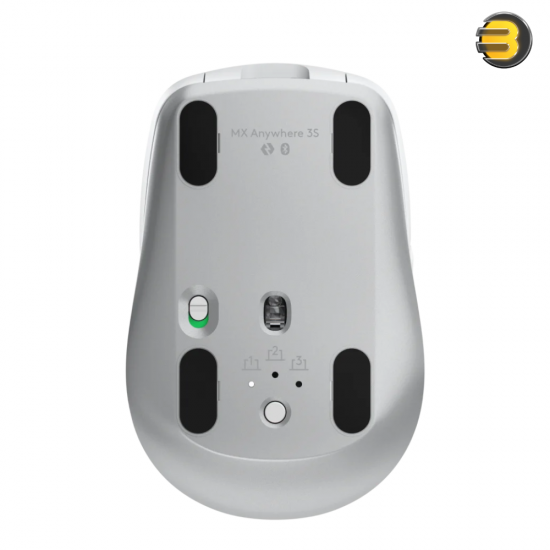Logitech MX Anywhere 3S Compact Wireless Mouse, Fast Scrolling, 8K DPI Any-Surface Tracking, Quiet Clicks, Programmable Buttons, USB C, Bluetooth, Windows PC, Linux, Chrome - Mac, Pale Grey