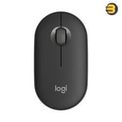 Logitech Pebble 2 M350s Mouse, Slim, compact Bluetooth Wireless, customizable button, Multi-device pairing, Tonal Graphite