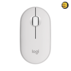 Logitech Pebble 2 M350s Mouse, Slim, compact Bluetooth Wireless, customizable button, Multi-device pairing, Tonal White