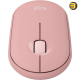 Logitech Pebble 2 M350s Mouse, Slim, compact Bluetooth Wireless, customizable button, Multi-device pairing, Tonal Rose