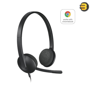 Logitech H340 USB Stereo Computer Headset Noise Cancellation For PC And Mac