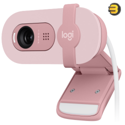 Logitech Brio 100 Full HD 1080p Webcam for Meetings and Streaming, Auto-Light Balance, Built-in Mic, Privacy Shutter, USB-A, for Microsoft Teams, Google Meet, Zoom and More - Rose