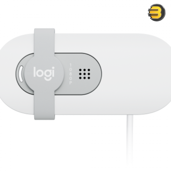 Logitech Brio 100 Full HD 1080p Webcam for Meetings and Streaming, Auto-Light Balance, Built-in Mic, Privacy Shutter, USB-A, for Microsoft Teams, Google Meet, Zoom and More - Off White