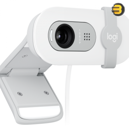Logitech Brio 100 Full HD 1080p Webcam for Meetings and Streaming, Auto-Light Balance, Built-in Mic, Privacy Shutter, USB-A, for Microsoft Teams, Google Meet, Zoom and More - Off White