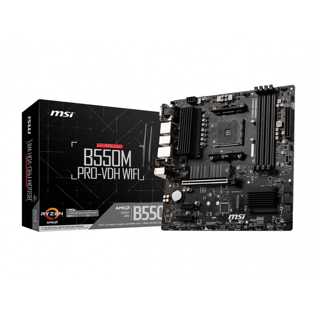 MSI PRO B550M PRO-VDH WIFI AM4 AMD B550 SATA 6Gb/s Micro ATX AMD ...