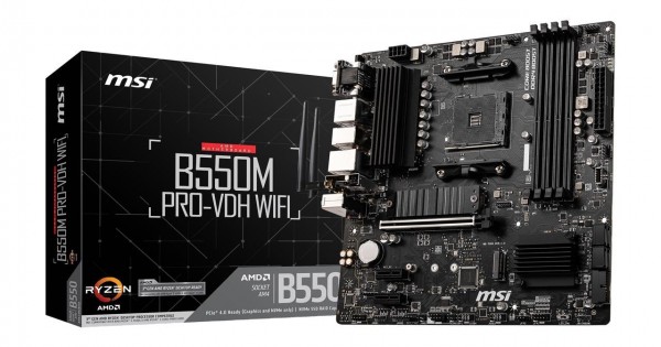 MSI PRO B550M PRO-VDH WIFI AM4 AMD B550 SATA 6Gb/s Micro ATX AMD Motherboard