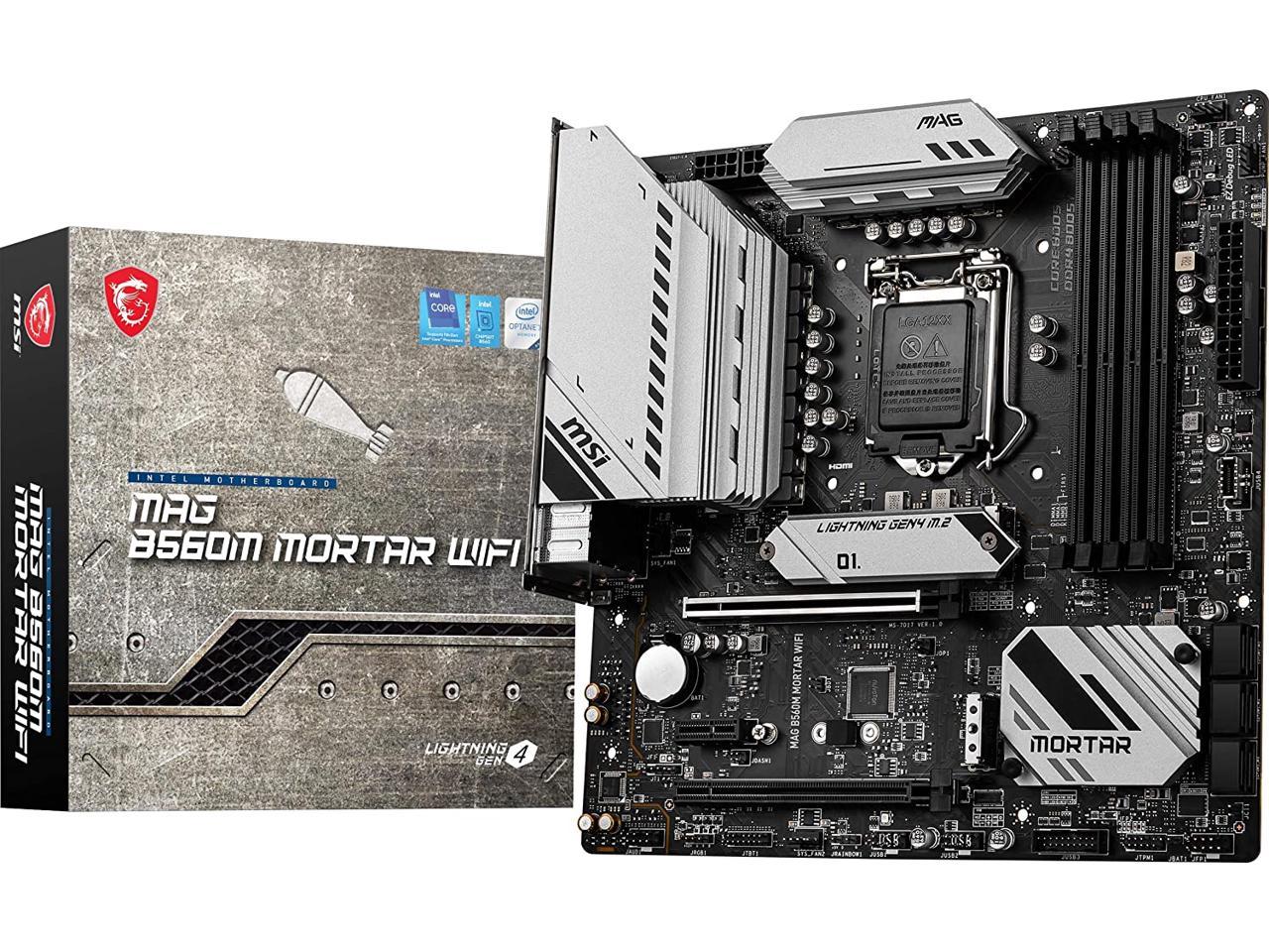 MSI MAG B560M Mortar WiFi Gaming Motherboard (mATX, 11th/10th Gen