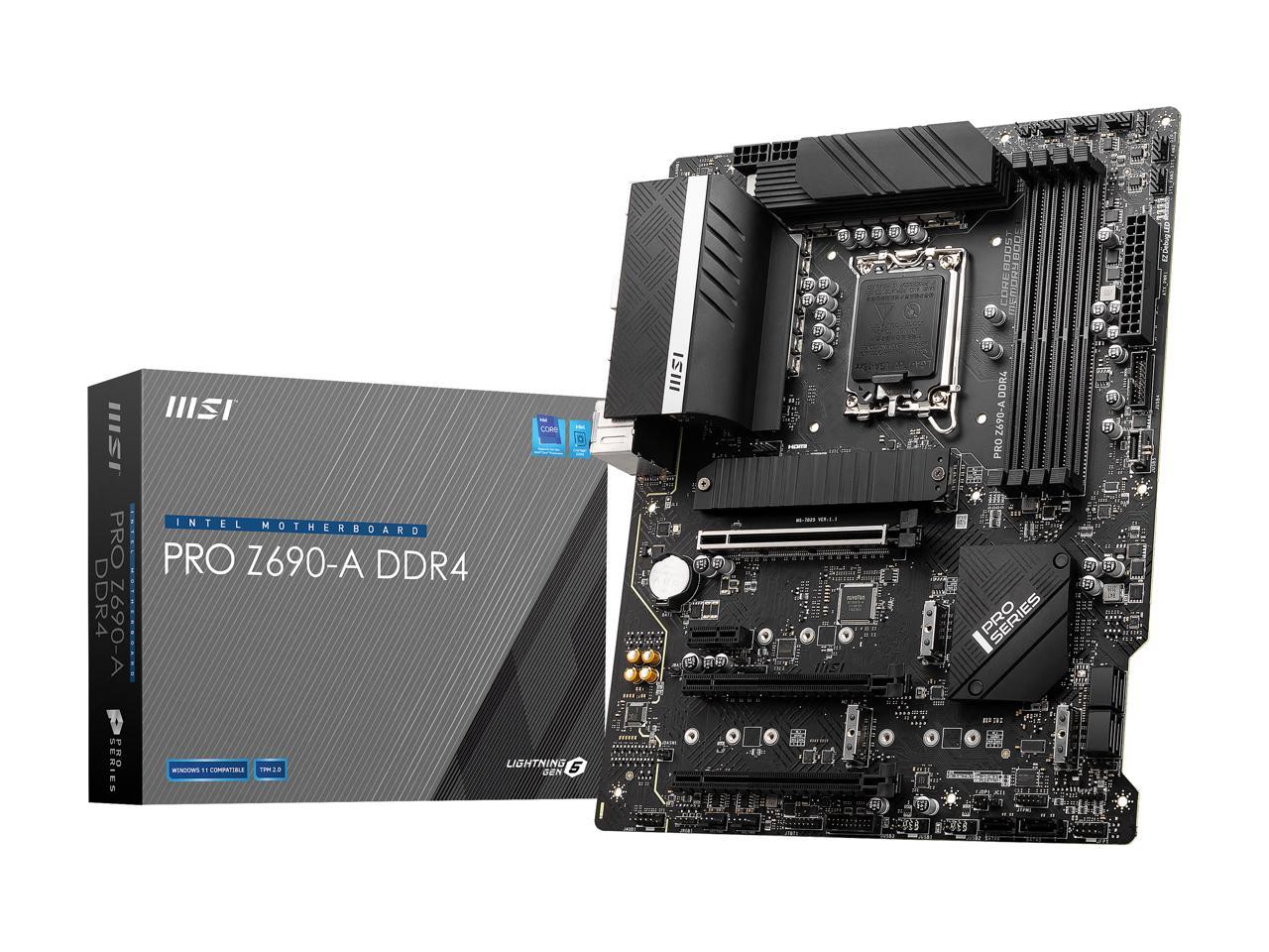 MSI PRO Z690-A DDR4 LGA 1700 Intel Z690 SATA 6Gb/s ATX Intel Motherboard -