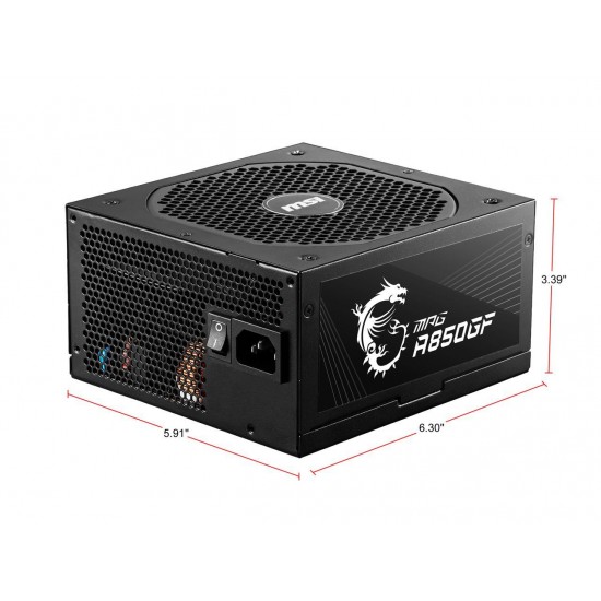 MSI MPG A850GF 850W ATX 80 PLUS GOLD Certified Full Modular Active PFC Power Supply