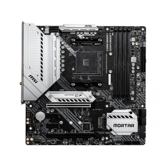 MSI MAG B550M MORTAR WIFI AM4 AMD B550 SATA 6Gb/s Micro ATX AMD Motherboard MSI MAG B550M MORTAR WIFI AM4 AMD B550 SATA 6Gb/s Micro ATX AMD Motherboard