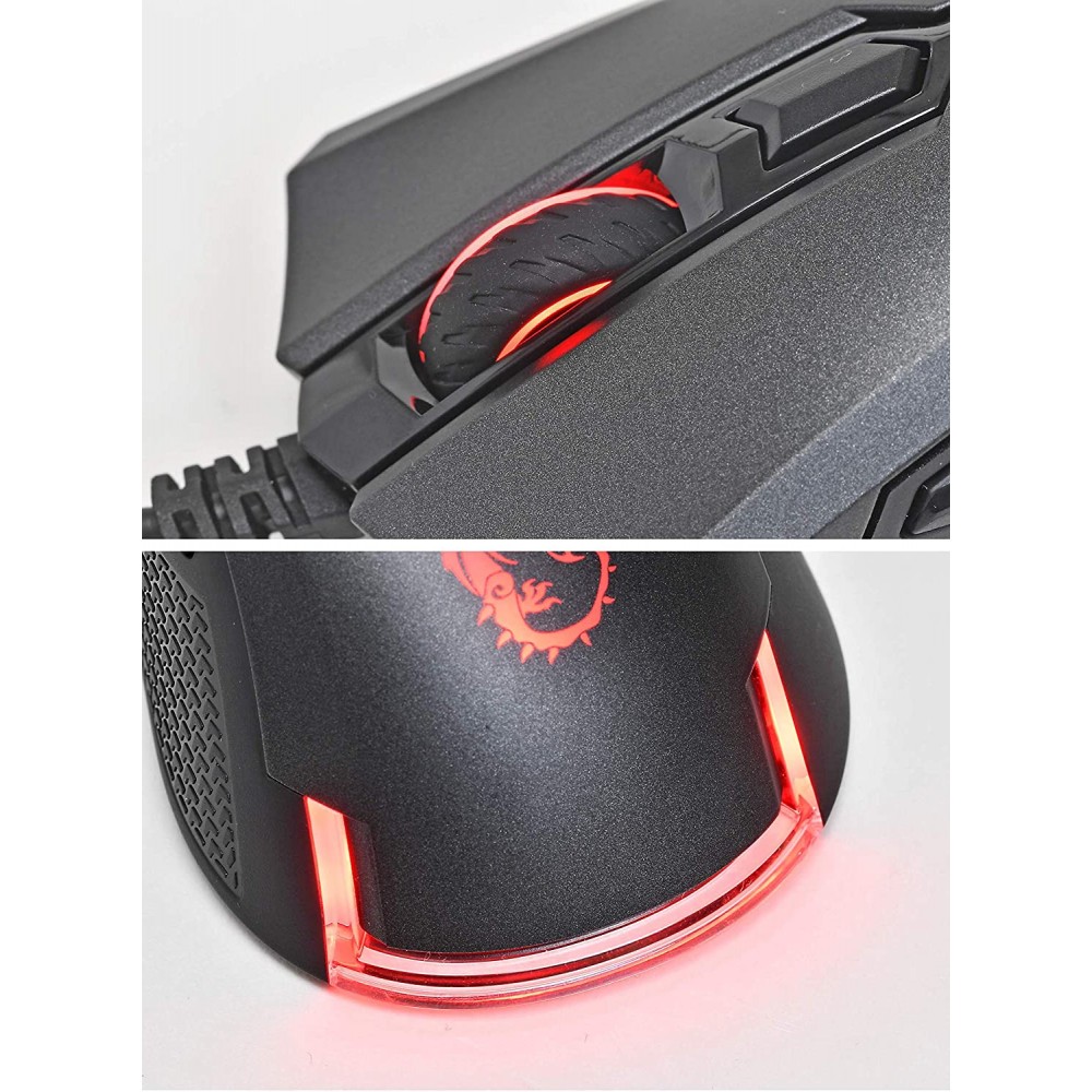 MSI Clutch GM50 Black 6 Buttons 1 x Wheel USB 2.0 Wired Optical 7200 ...