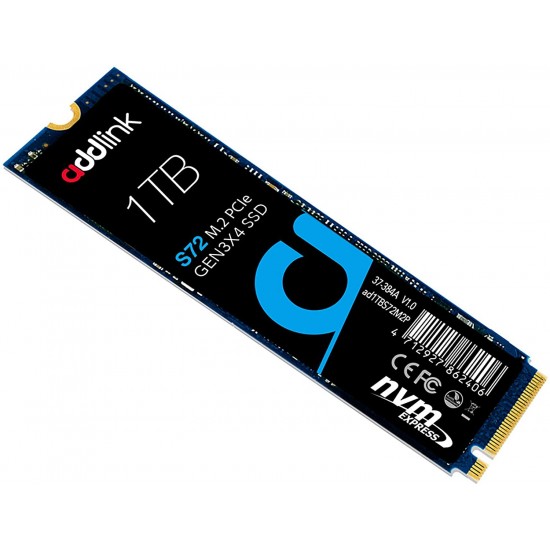 addlink S72 1TB SSD QLC NVMe PCIe 3x4 M.2 2280 Internal Solid State Drive Read 3,400MB/s/Write 2,000MB/s