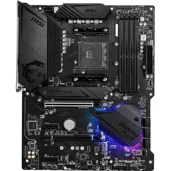 MSI MPG B550 Gaming Plus Gaming Motherboard (AMD AM4, DDR4, PCIe 4.0, SATA 6Gb/s, M.2, USB 3.2 Gen 2, HDMI/DP, ATX)