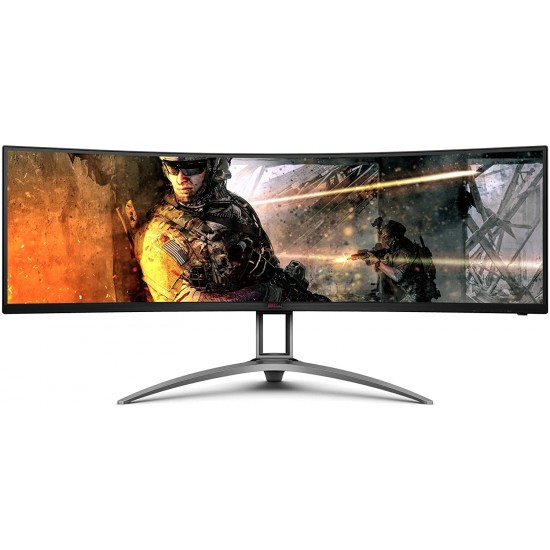 AOC AGON Curved Gaming Monitor 49" (AG493UCX), Dual QHD 5120x1440 @ 120Hz, VA Panel, 1ms 120Hz Adaptive-Sync, 121% sRGB, Height Adjustable, 4-Yr Zero Dead Pixels Manufacturer Guarantee