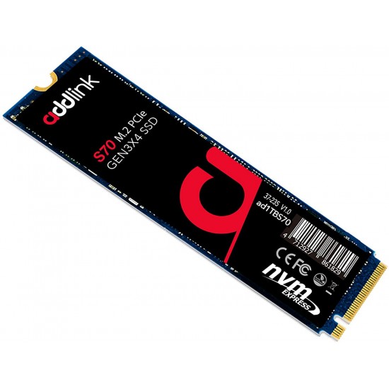 addlink 256GB SSD NVMe PCIe 3x4 M.2 2280 Internal Solid State Drive S70 Read 3,000MB/s/Write 1,000MB/s