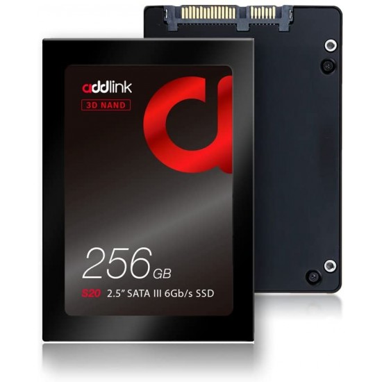 addlink S20 256GB SSD 3D NAND 2.5 inch SATA III 6Gb/s 7mm Internal Solid State Drive Read 510MB/s Write 400MB/s