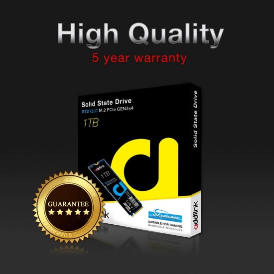 addlink S72 1TB SSD QLC NVMe PCIe 3x4 M.2 2280 Internal Solid State Drive Read 3,400MB/s/Write 2,000MB/s