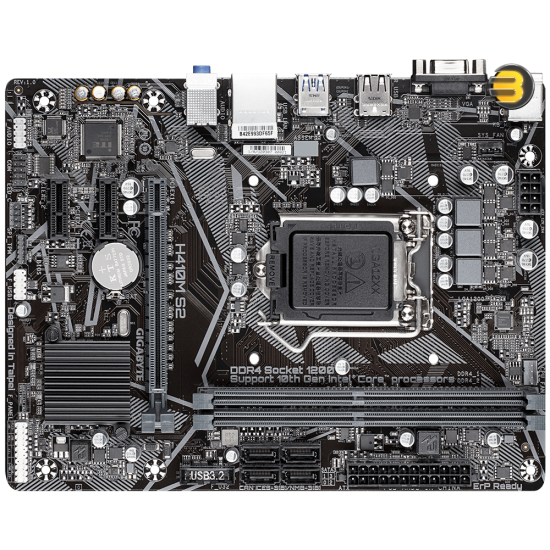 GIGABYTE H410M S2H LGA 1200 Intel H410 Micro-ATX Motherboard with M.2, SATA 6Gb/s, USB 3.2 Gen 10th