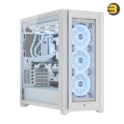 Corsair iCUE 5000X RGB QL Edition Mid-Tower ATX Case — True White