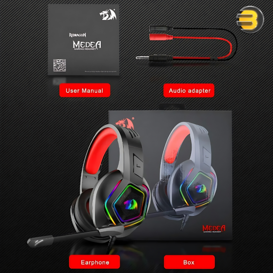 Redragon H280 MEDEA RGB Gaming Headset Stereo Black