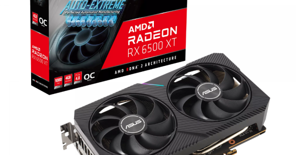 ASUS RX 6500 XT OC 4GB GDDR6 Dual Radeon — with two powerful Axial-tech  fans and a 2-slot design for broad compatibility -