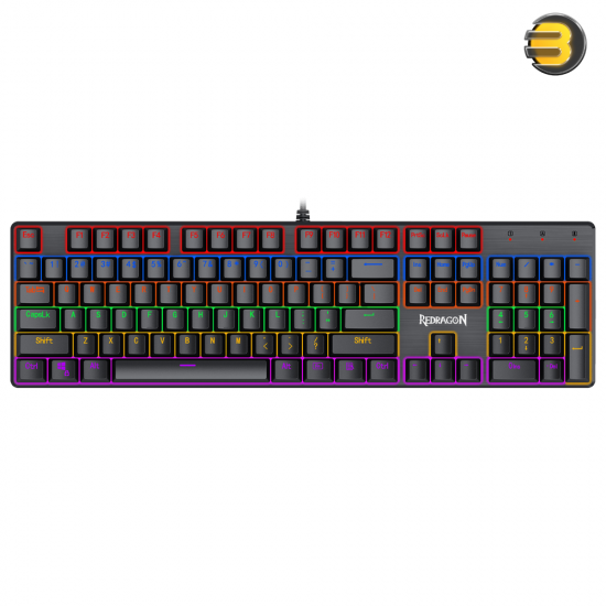 Redragon K608 Valheim LED Rainbow Backlit Gaming Keyboard, 104 Keys NKRO Mechanical Keyboard