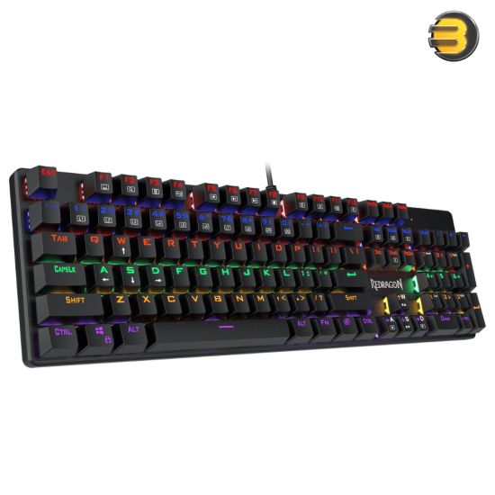 Redragon K608 Valheim LED Rainbow Backlit Gaming Keyboard, 104 Keys NKRO Mechanical Keyboard