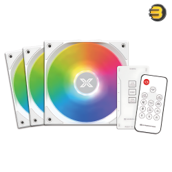 XIGMATEK Starz Arctic — 3PCS S20A Arctic Fans, ARGB MB SYBC Control Box & Remote Controller, VN Color Box