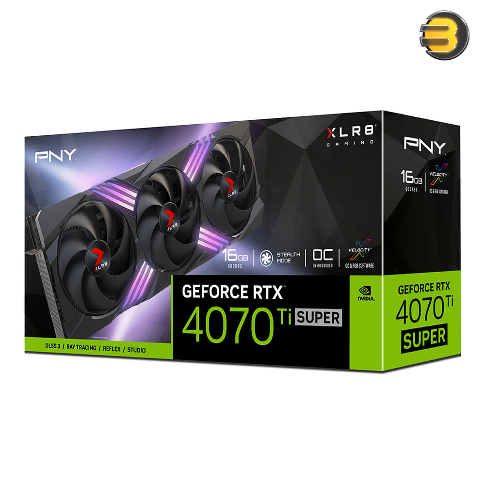 PNY RTX 4070 Ti SUPER 16GB OC XLR8 ARGB TF VERTO — 256-Bit GDDR6X