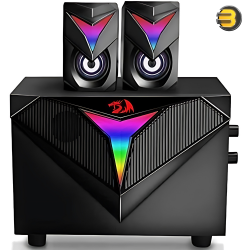 Redragon GS700 Toccata RGB 2.1 Gaming Subwoofer Speakers  Aux 3.5mm Stereo Surround Heavy Bass sound loudspeakers 