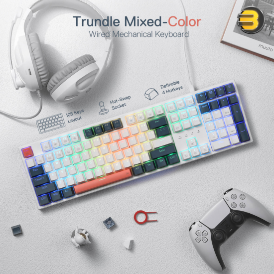 Redragon TRUNDLE K668 Hot-swappable RGB Gaming Wired Mechanical Keyboard