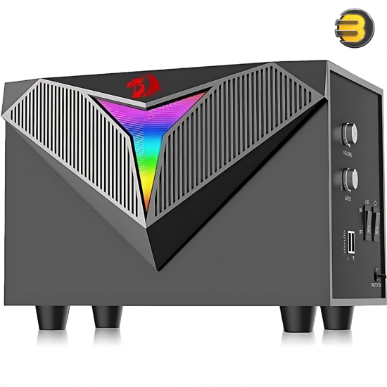 Redragon GS700 Toccata RGB 2.1 Gaming Subwoofer Speakers  Aux 3.5mm Stereo Surround Heavy Bass sound loudspeakers