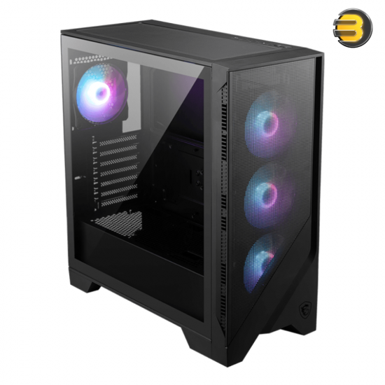 MSI MAG FORGE 321R AIRFLOW Mid-Tower Case — ATX/mATX/ITX Support, Tempered Glass, 4x 120mm ARGB Fans (3 Front, 1 Rear), USB-C 3.2 Gen2x2, 2x USB 3.2 Gen1, GPU 390mm, CPU Cooler 160mm, 360mm Radiator Support, 7 Expansion Slots MSI MAG FORGE 321R AIRFLOW Mid-Tower Case — ATX/mATX/ITX Support, Tempered Glass, 4x 120mm ARGB Fans (3 Front, 1 Rear), USB-C 3.2 Gen2x2, 2x USB 3.2 Gen1, GPU 390mm, CPU Cooler 160mm, 360mm Radiator Support, 7 Expansion Slots