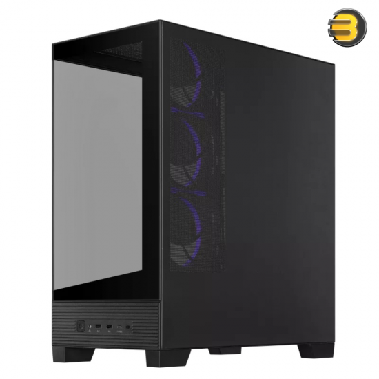 ASUS A31 PLUS Mid Tower ATX Case Black — Tempered Glass Front & Side Panels, 4x 120mm ARGB Fans Pre-installed, Support for Hidden-Connector Motherboards, Up to 360mm Radiator & 380mm GPU, USB 3.2 Gen2x2 Type-C ASUS A31 PLUS Mid Tower ATX Case Black — Tempered Glass Front & Side Panels, 4x 120mm ARGB Fans Pre-installed, Support for Hidden-Connector Motherboards, Up to 360mm Radiator & 380mm GPU, USB 3.2 Gen2x2 Type-C
