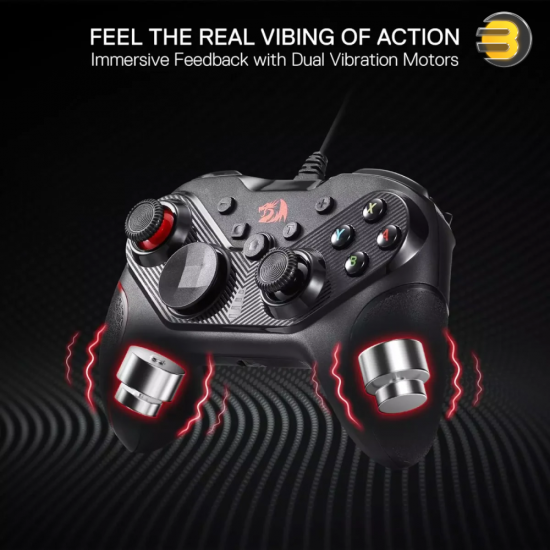 Redragon G710 RIFT Wired Gaming Controller — Dual Vibration Motors, Rapid Trigger, Ergonomic Design, 4 Programmable Keys, Customizable Macros, Adjustable Joystick Heights – Compatible with PC, Android, Nintendo Switch Redragon G710 RIFT Wired Gaming Controller — Dual Vibration Motors, Rapid Trigger, Ergonomic Design, 4 Programmable Keys, Customizable Macros, Adjustable Joystick Heights – Compatible with PC, Android, Nintendo Switch