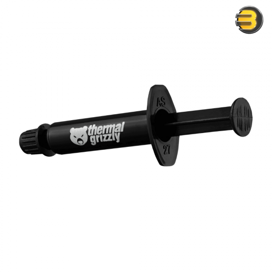 Thermal Grizzly Kryonaut Thermal Paste, 1g syringe — non‑conductive (0 pS/m), density 3.7 g/cm³, viscosity 130–170 Pa·s, operating −250°C to +350°C, silver‑matt color; engineered for extreme overclocking with excellent thermal conductivity